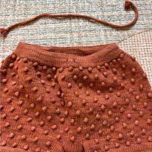 Misha And Puff Rust popcorn knit shorts